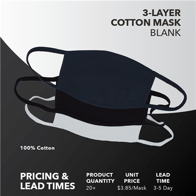 3-Layer Cotton Mask - Blank