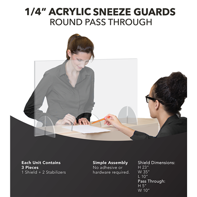 Acrylic Sneeze Guard - Round Slot