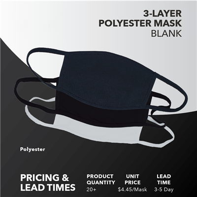 3-Layer Polyester Mask - Blank