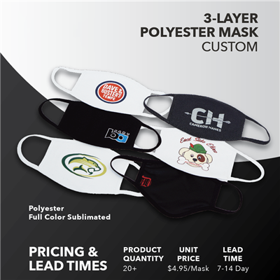 3-Layer Polyester Mask - Custom